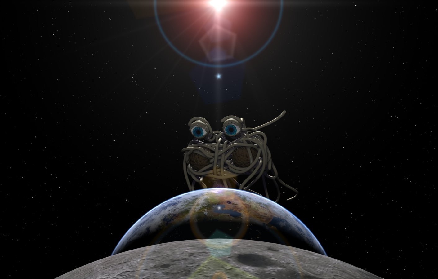 Wallpaper and Animated GIF's of the Flying Spaghetti Monster